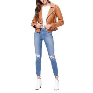 Paige Hoxton Ripped High Waist Ankle Skinny Jeans In Glacial Size 26 $280